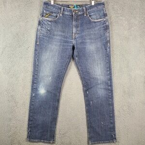 Ariat Jeans Mens 34x32 Blue Rebar M7 Slim Straight Leg Work Denim Casual Pants